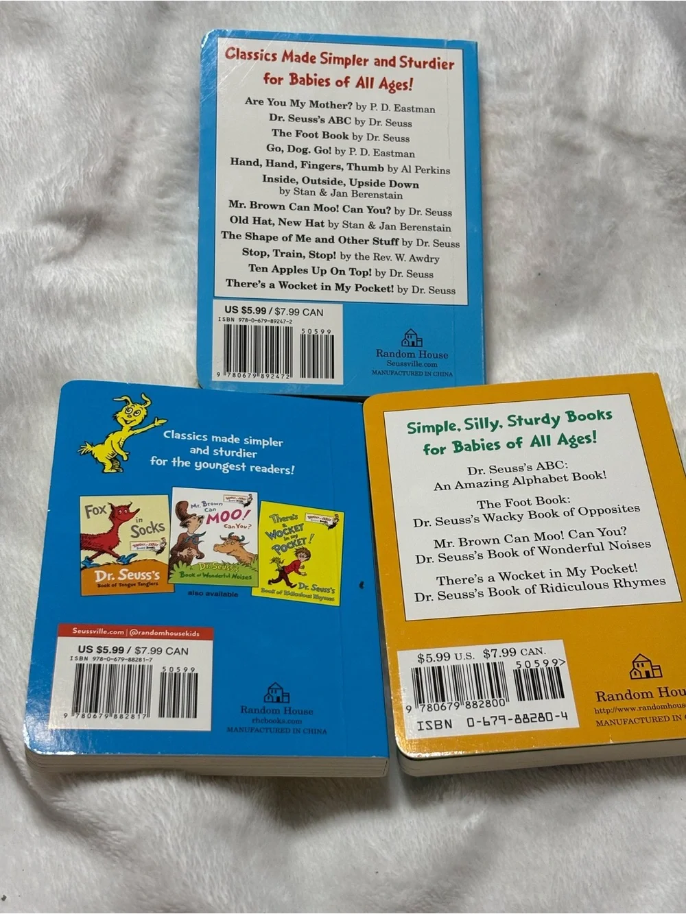 Dr. Seuss Bright-Early Board Books Set ABC, Foot Book, Ten Apples